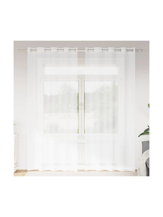 vidaXL Set Vorhänge mit Grommets Weiße 140x225cm