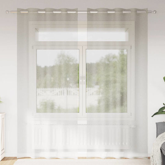 vidaXL Curtain Set With Beige Grommets 140x245cm