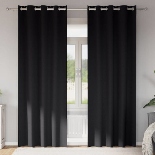 vidaXL vidaXL Vorhänge mit Grommets Schwarz 140x245cm