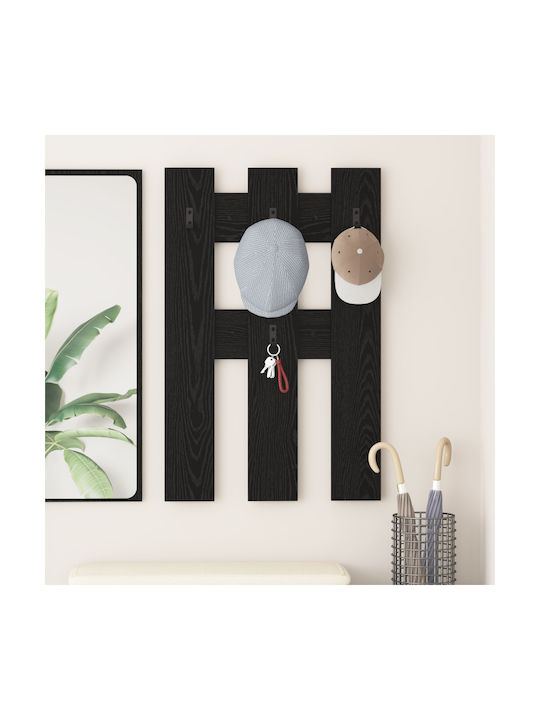 vidaXL Wall Hanger Wooden Black 65x3cm