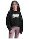 Fleece Παιδικό Φούτερ Cropped Μαύρο Sportswear