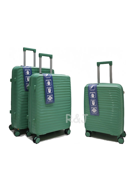 Felbags Βαλίτσες Ταξιδιού Σκληρές Lightgreen με 4 Ρόδες Σετ 3τμχ