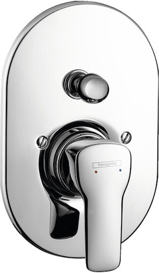 Hansgrohe Μίκτης Μπαταρίας Εντοιχισμού για Μπανιέρα Ασημί