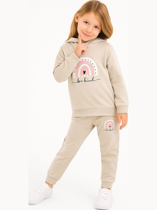 Trax Kids Sweatpants Set Ecru 2pcs