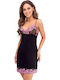Donna Sommer Damen Nachthemd Schwarz