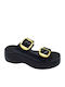 Women's Leather Platform Shoes Black