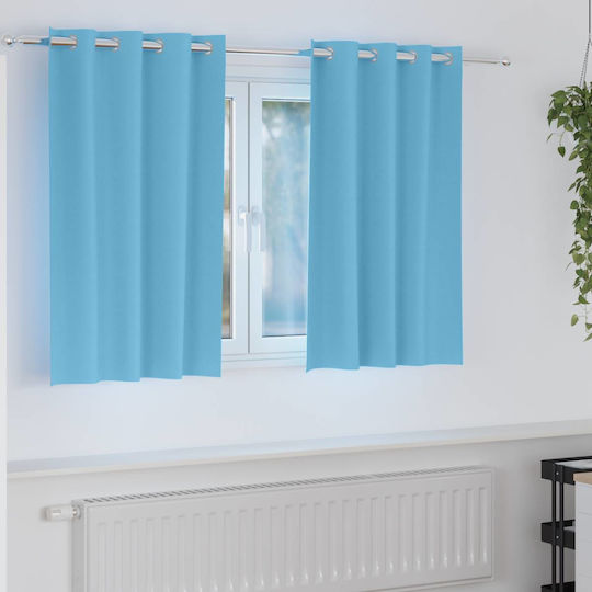 vidaXL Set of Window Curtains with Grommets Light Blue 140x140cm