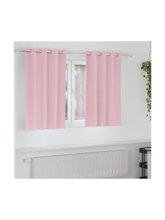 vidaXL Pink Window Curtain Set with Grommets 140x140cm