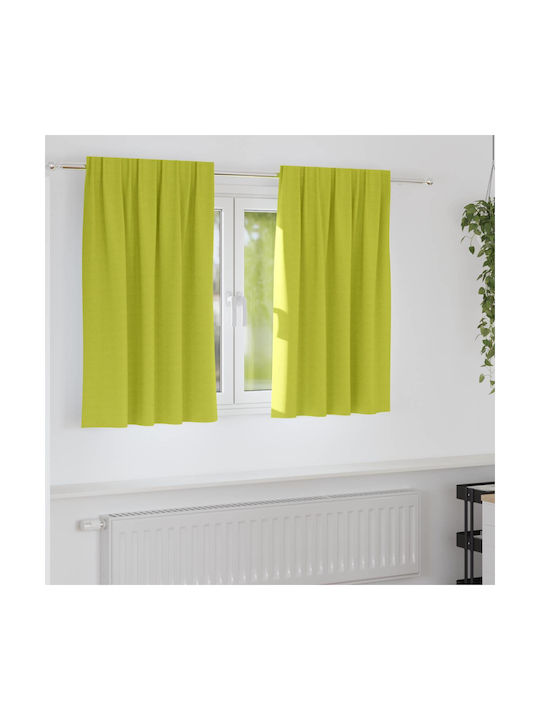 vidaXL vidaXL Set Vorhänge Fenster mit Bleistiftfalten Grüne 140x140cm