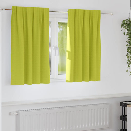 vidaXL Set Window Curtains With Pencil Pleat Green 140x140cm