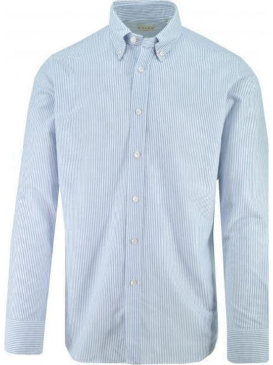 Xacus Gestreiftes Oxford Herrenhemd 41285 Hellblau 41285-005