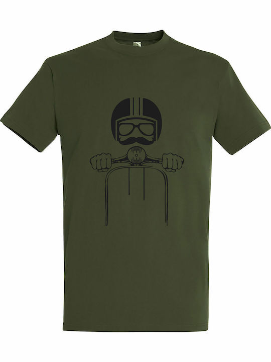 Bluze Imprimate T-shirt Unisex Vespa Rider Army