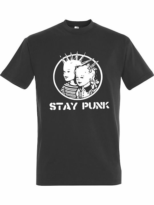 Tshirt Unisex "stay Punk" Dark Grey