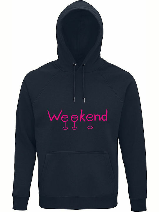 Hoodie Unisex Organic "wine Weekend Lover" Fren...
