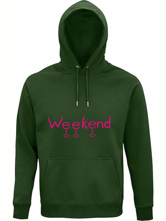 Hoodie Unisex Organic "wine Weekend Lover" Dark...