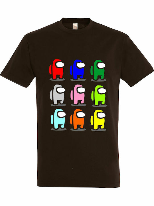 Tricou Unisex Among Us Multicolor Maro