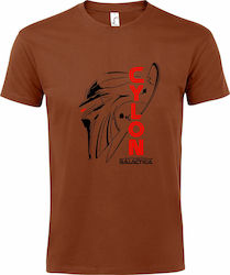 T-shirt Unisex "cylon Battlestar Galactica" Terracotta
