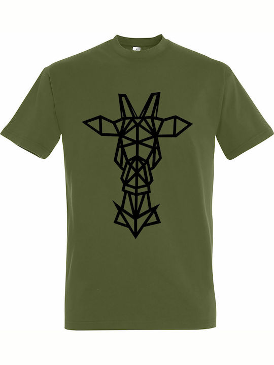 T-shirt Unisex " Reindeer Origami " Light Army