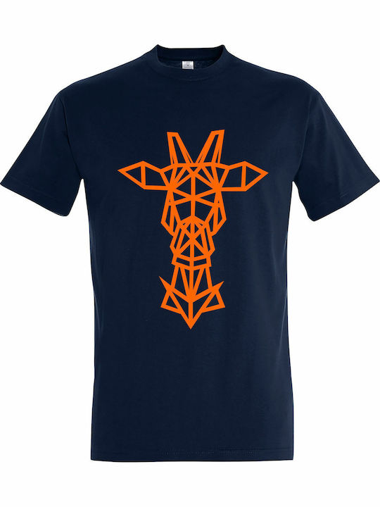 T-shirt Unisex " Reindeer Origami " French Navy