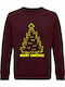 Unisex Sweatshirt Mit Bio-Baumwolle Meowy Christmas Christmas Cats Burgundisch
