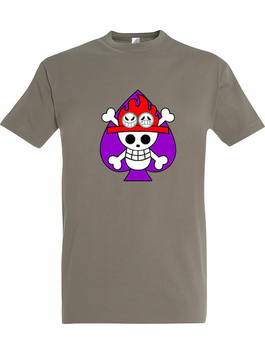 Tricou Unisex One Piece Ace Card Gri Deschis