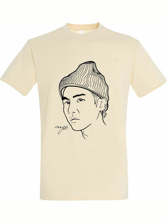 T-shirt Unisex " Bts Suga Kpop " Cream