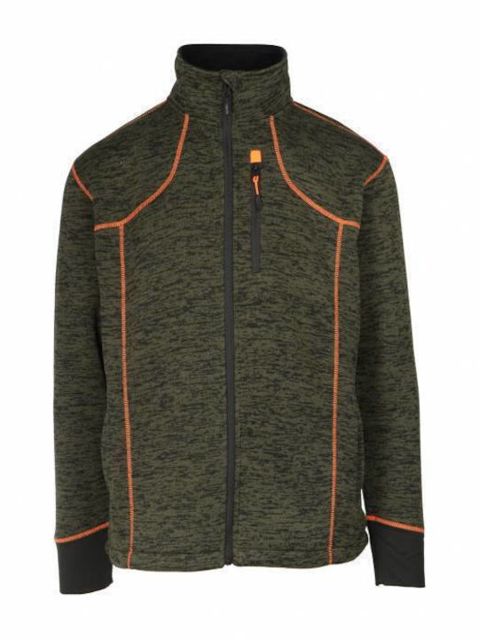 Toxotis Active Wear Khaki Fleece Cardigan