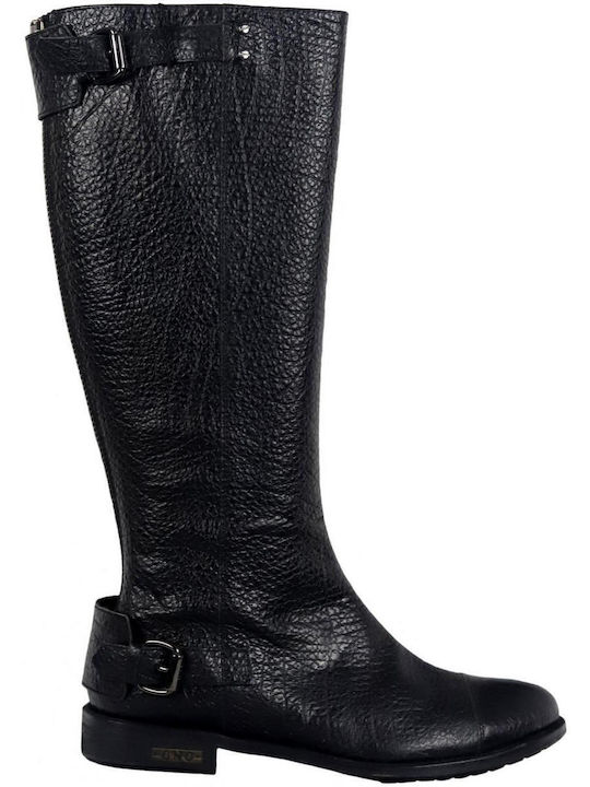 Leder Damenstiefel Schwarz