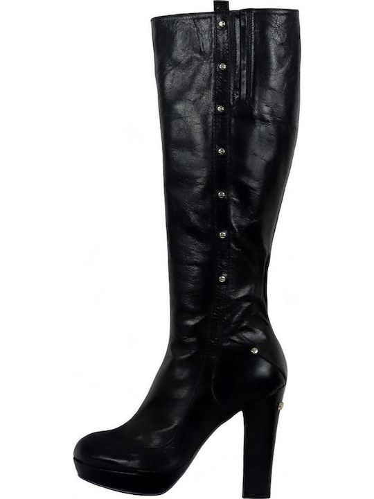 Leder Damenstiefel Schwarz