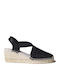 Women's Fabric Platform Espadrilles Black