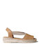 Women's Leather Espadrilles Tabac Brown