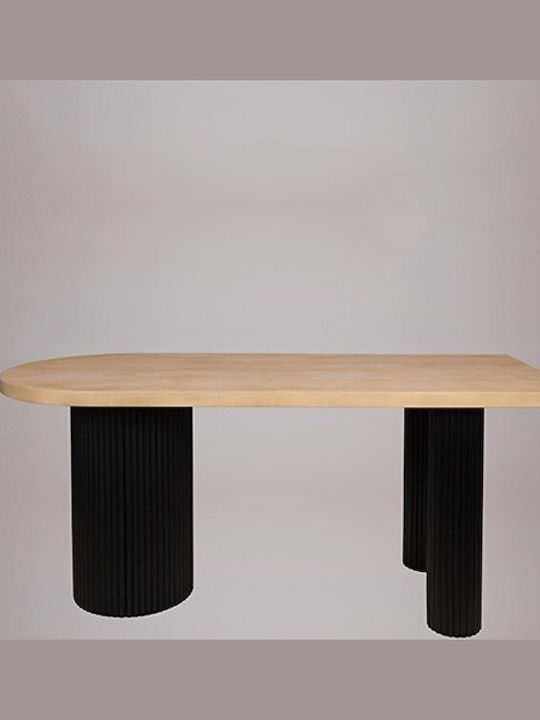 Masă Sala de mese Natural-black 180x80x76.5buc