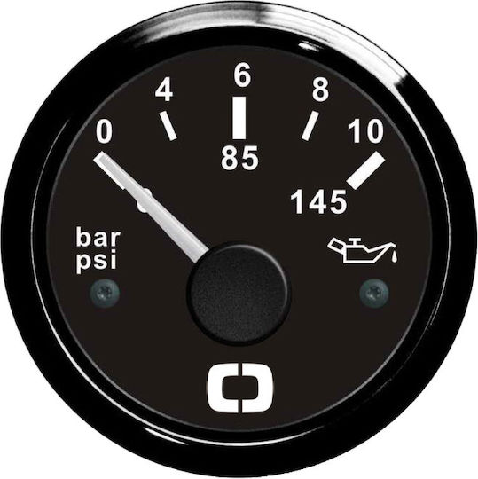 Oil Pressure Gauge Black Inox 0-10 Bar