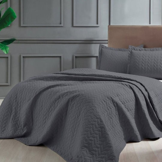 Tac Paturi & Cuverturi Pat Semidublu Anthracite 180x250cm 2 bucăți