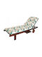 Garden Chair Cushion with Backrest White Flowers