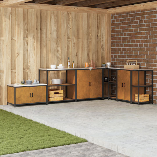 Vidaxl Ράφι Αποθήκευσης Κουζίνας Ράφι Σκ Rusty 60 X 50 X 92 Εκ