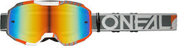 Μάσκα Μοτοσυκλέτας Motocross O'neal B-10 Duplex White Gray Orange Radium Red V.24