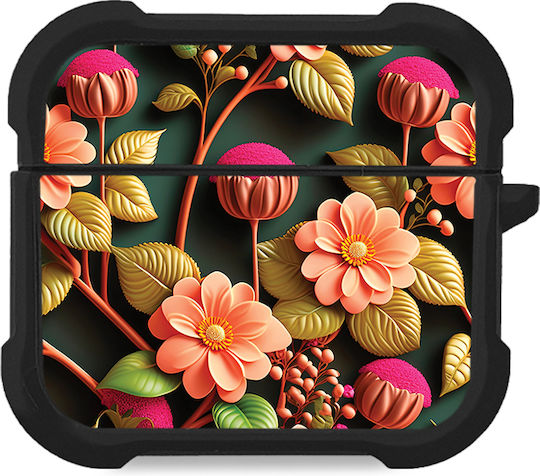 Sonique 3d Flower Series Θήκη Σιλικόνης σε Πορτοκαλί χρώμα για Apple AirPods 3