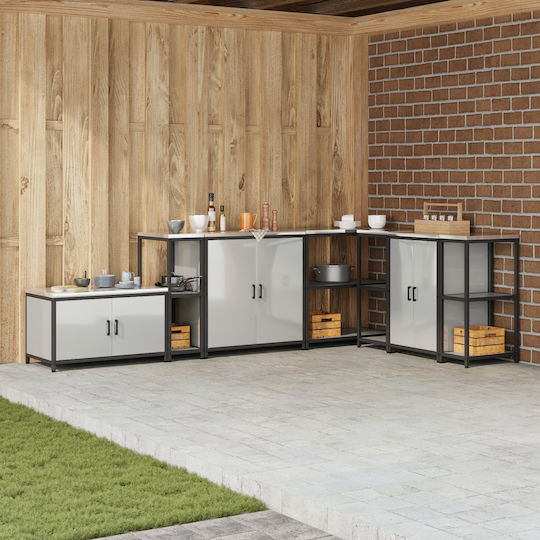 Bodenmontierter Küchenschrank Weiß 60x50x92cm