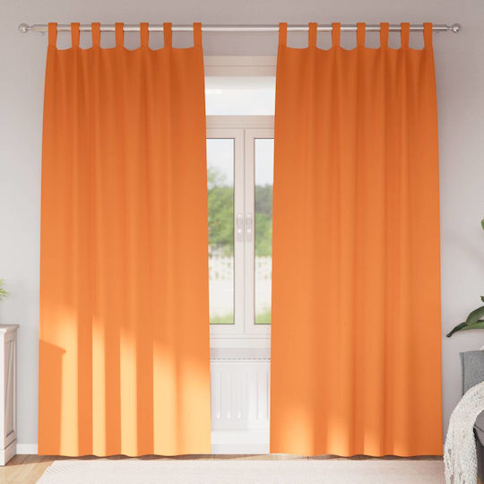 vidaXL Комплект Завеси с Презрамки Оранжеви 140x245см