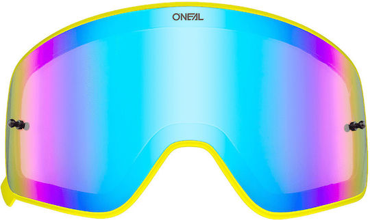 Magnetische Visier-Maske O'neal B-50 Gelber Rahmen Radium Blau