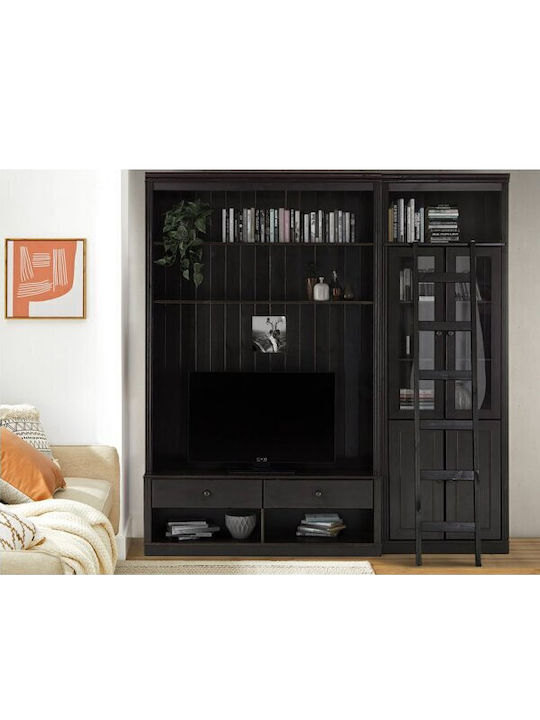 Wohnzimmer TV-Einheit Saltoro 125 Braun mit Vitrine
