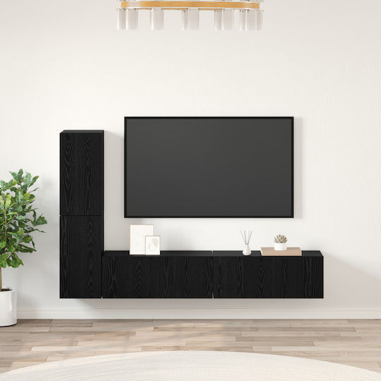 Living Room TV Unit Black Oak L80xW30xH30.5cm