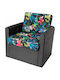 Garden Chair Cushion with Backrest Multicolour Leaf