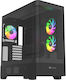 Thermaltake View 290 TG Gaming Mikro-Turm Computergehäuse mit Seitenfenster und RGB-Beleuchtung Schwarz