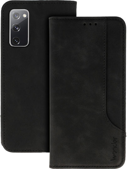 Wonder Задна корица Изкуствена кожа / Силикон Черен (Galaxy S20 FE)