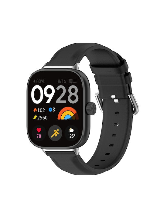 Λουράκι Δερμάτινο Μαύρο (Smart Band 9 Pro)