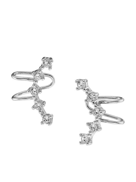 Oxzen Σκουλαρίκια Ear Climbers από Ασήμι με Πέτρες