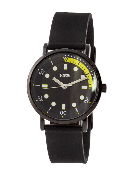Loisir Urban Women's Watch with Black Rubber Strap