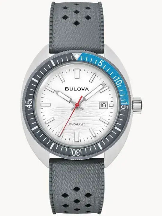 Bulova Snorkel Ανδρικό Ρολόι 41mm Μπαταρίας με Γκρι Καουτσούκ Λουράκι